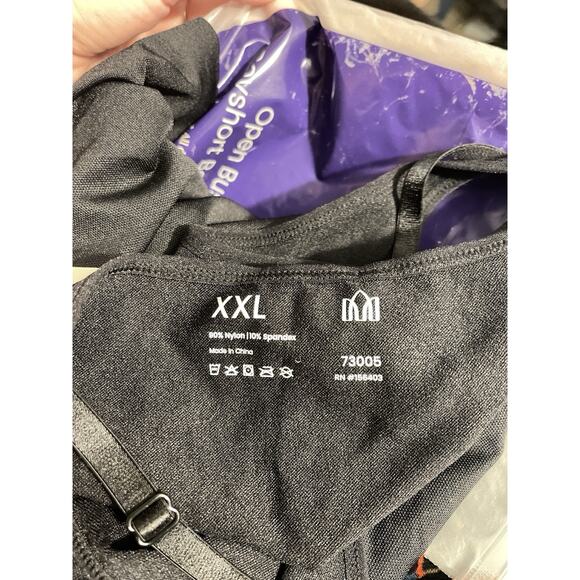 Empetua Open Bust Boyshort Bodysuit XXL Plus Black Tummy Control Compression NWT - Picture 8 of 8